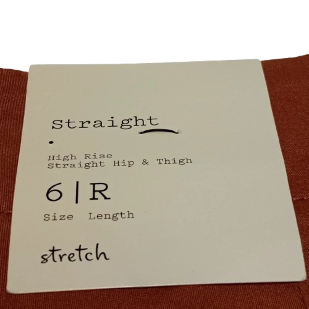 NWT a new day straight high rise stretch size 6 color brown Women's Trouser Pant - Picture 3 of 7